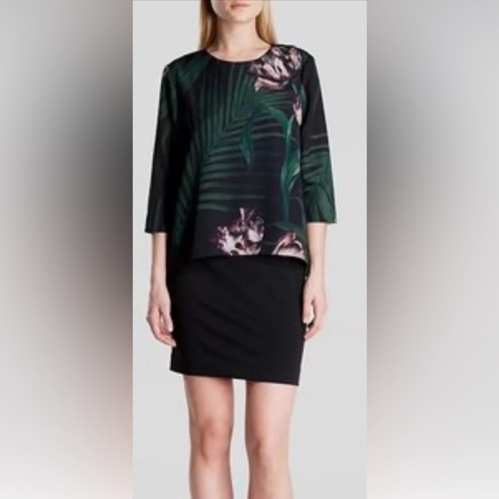 Floral MIDI Dress, office wear, comfortable dress with zip back